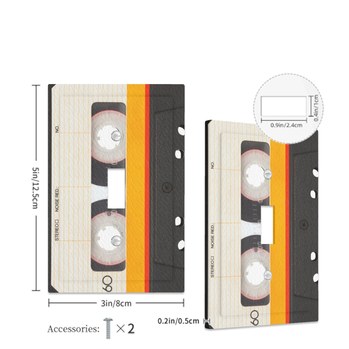 Retro Cassette Designed Leather Texture Switch Cover 1-Gang 1 Toggle - Mid Century Modern Gal