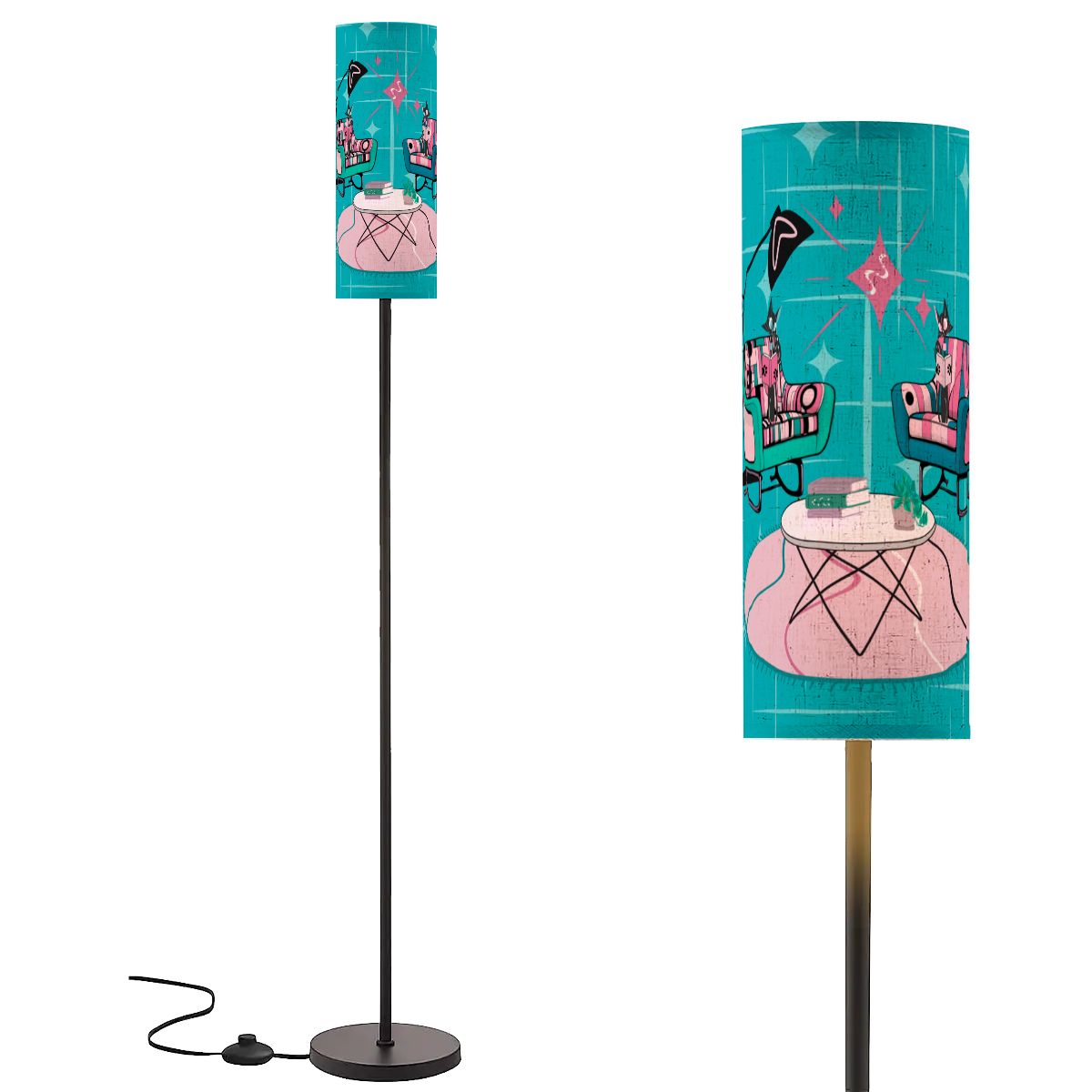 Atomic Cat Mid Century Modern Reading Lamp, Kitschy Mod Book Lover Book Gal Gift - Mid Century Modern Gal