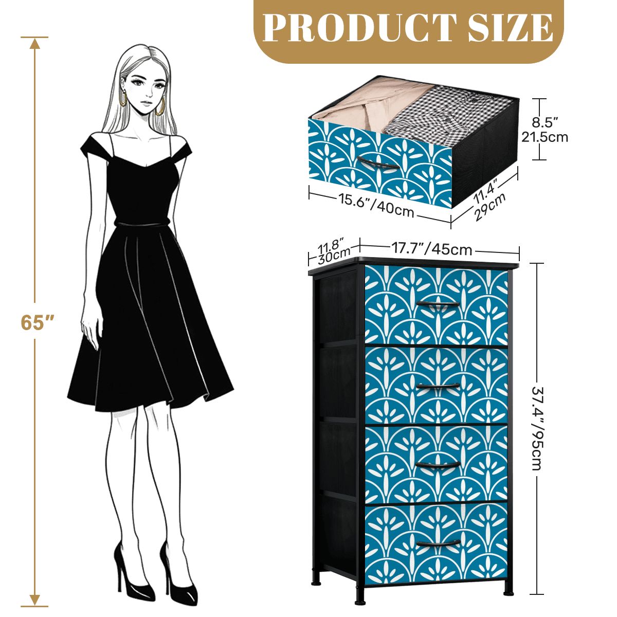 Mid Century Modern Stylish Art Deco Teal and White MCM 4-Drawer Dresser - Mid Century Modern Gal