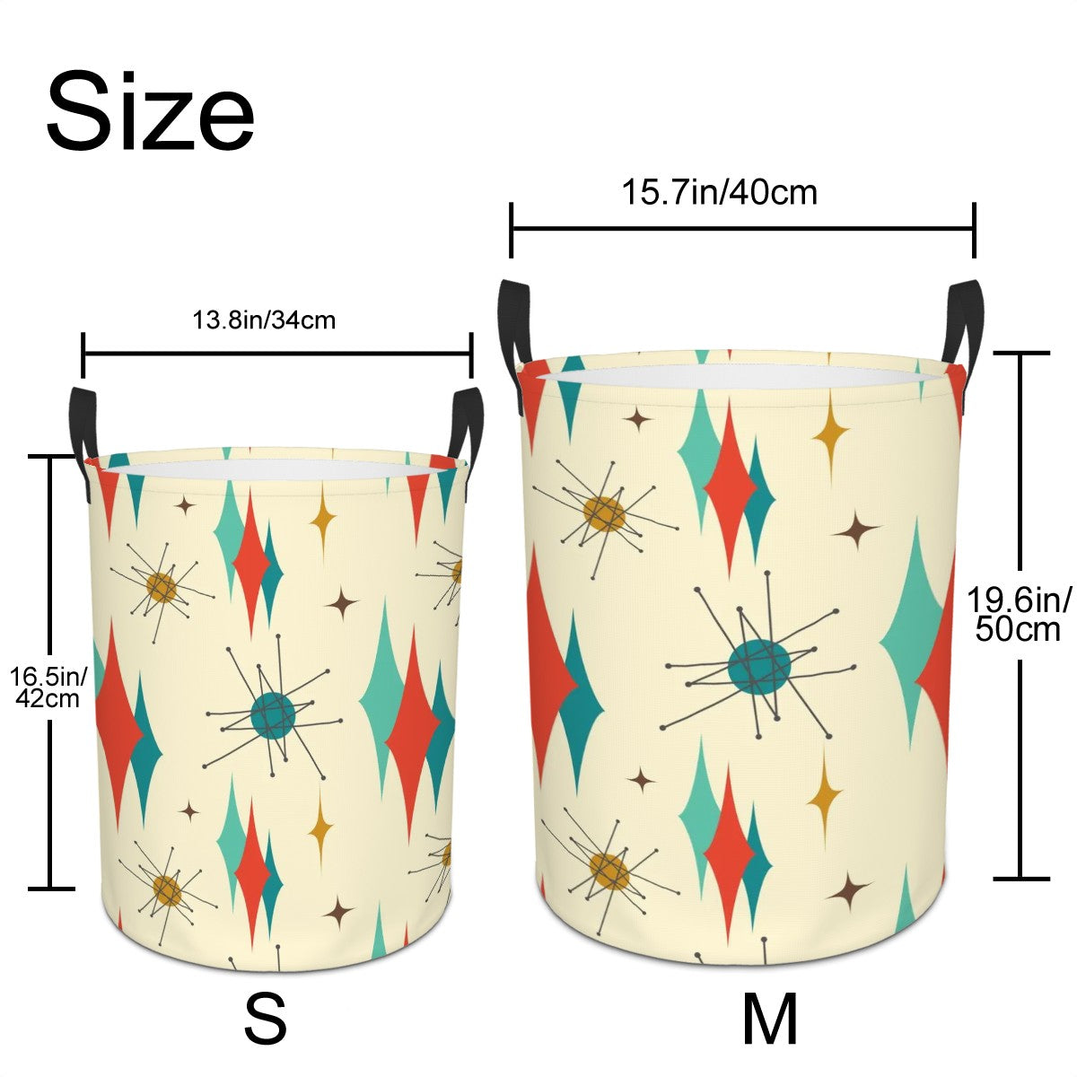 Franciscan Starburst Atomic Mid Mod Circular Laundry Basket - Mid Century Modern Gal