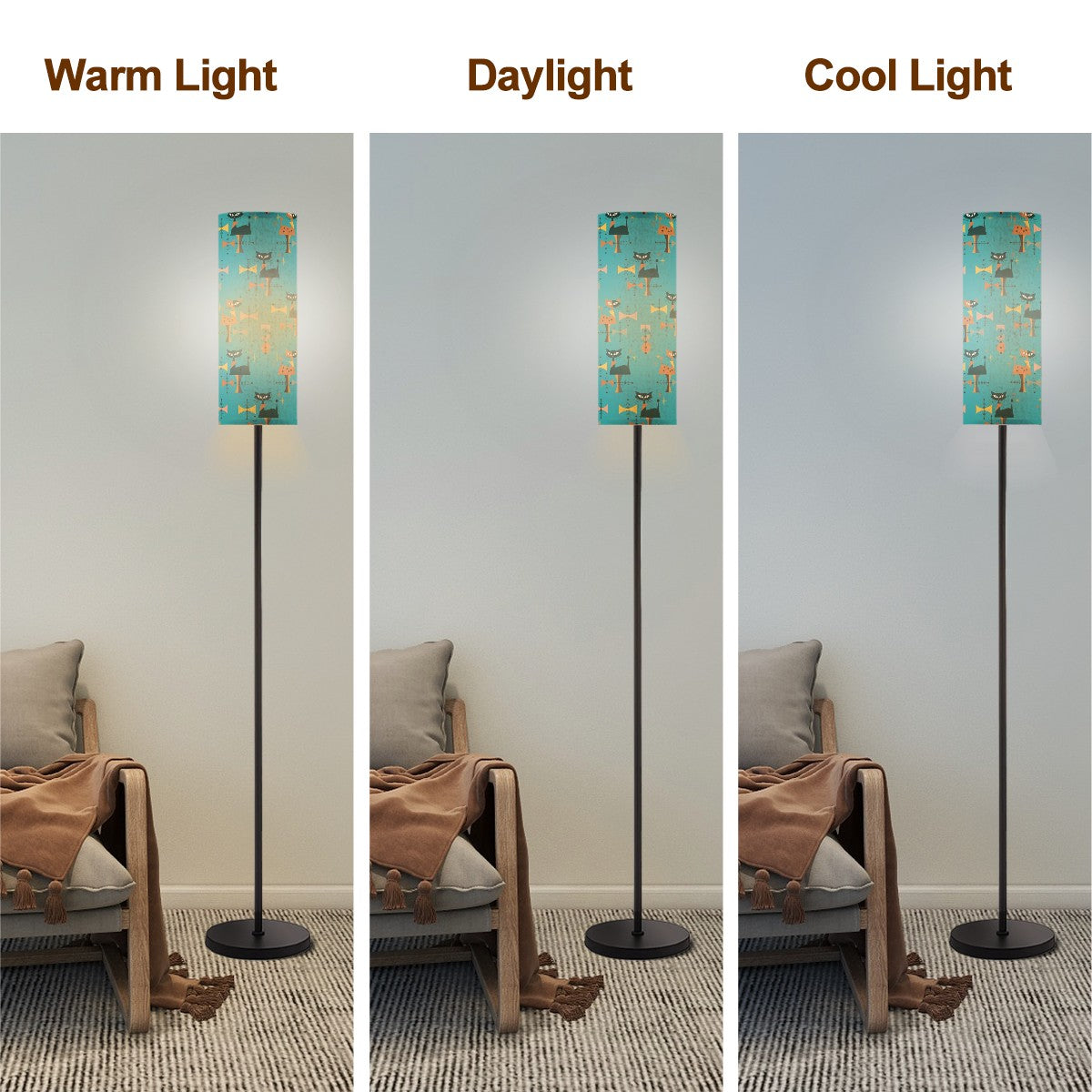Mid Century Modern Designed Floor Lamp With Atomic Cats, Kitschy Mod Room Lighting - Mid Century Modern Gal