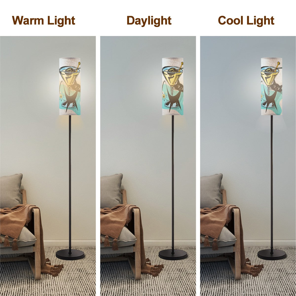 Atomic Cat Martini Bar Mid Century Modern Floor Lamp - Mid Century Modern Gal