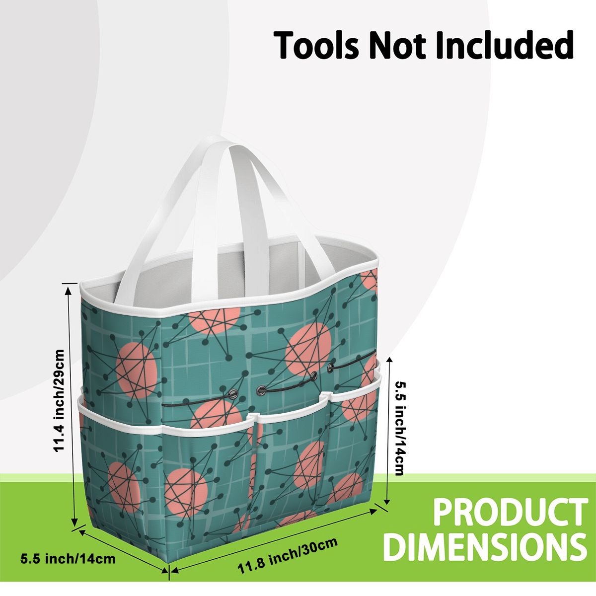Mid Century Modern Atomic Starburst Teal Pink Garden Tool Bag - Mid Century Modern Gal