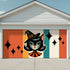 Kitschy Atomic Sexton Cat Halloween, Fall Party Backdrop, Garage Door Banner Backdrop - Mid Century Modern Gal