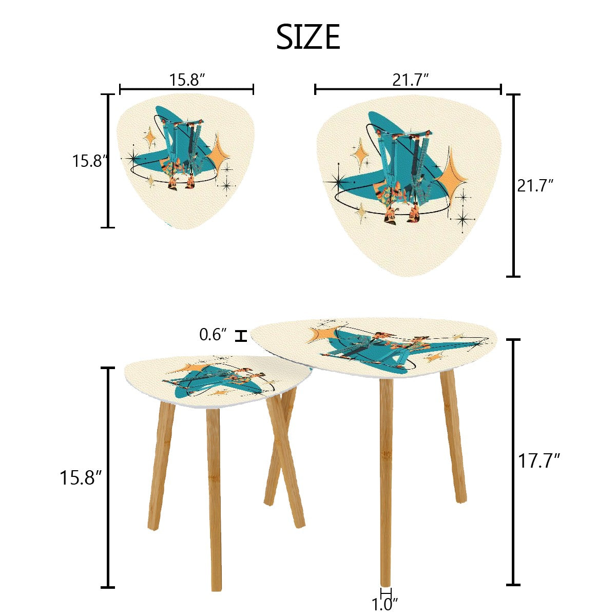 Mid Mod Dapper Dudes, Cigar Smoking Kitschy Cocktail Tables - Mid Century Modern Gal