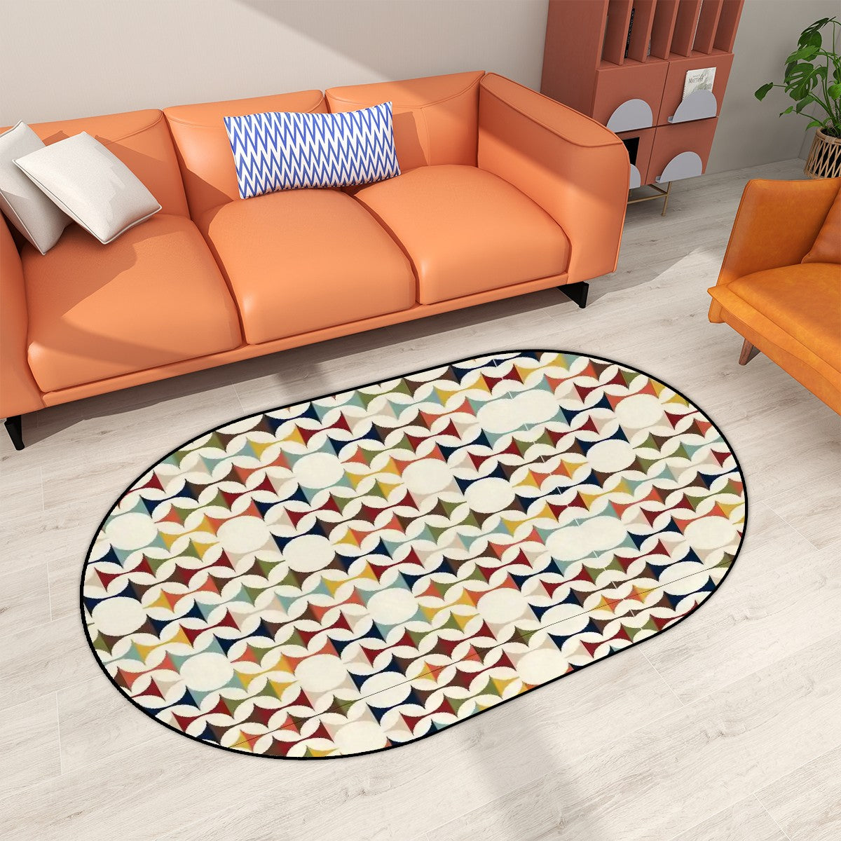 Scandinavian Designed Mid Century Modern Oval Floor Mat Rug - Mid Century Modern Gal