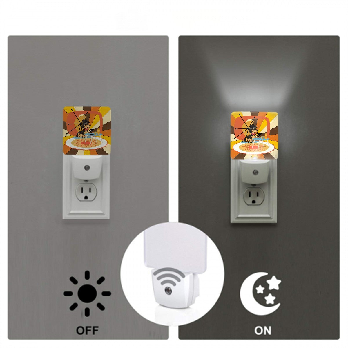 Hipster Doxie Dog Retro 70s Plug In Mid Mod LED Night Light Set of 2 - Mid Century Modern Gal
