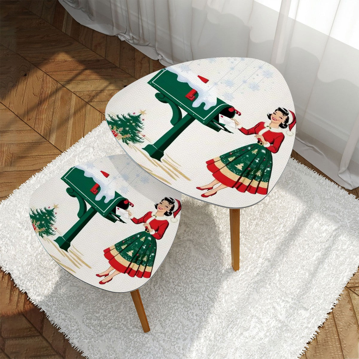 Mid Century Modern Christmas Decor Nesting Tables, Kitschy 50s Design - Mid Century Modern Gal
