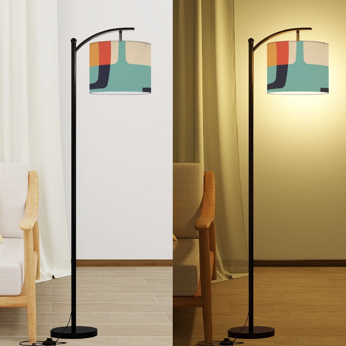 Mid Century Modern Floor Lamp, Geometric Mod Designed Modern Lighting - Mid Century Modern Gal