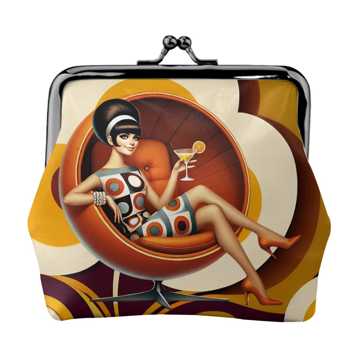 Mid Mod 60s Gal Retro Groovy 70s Coin Purse - Mid Century Modern Gal