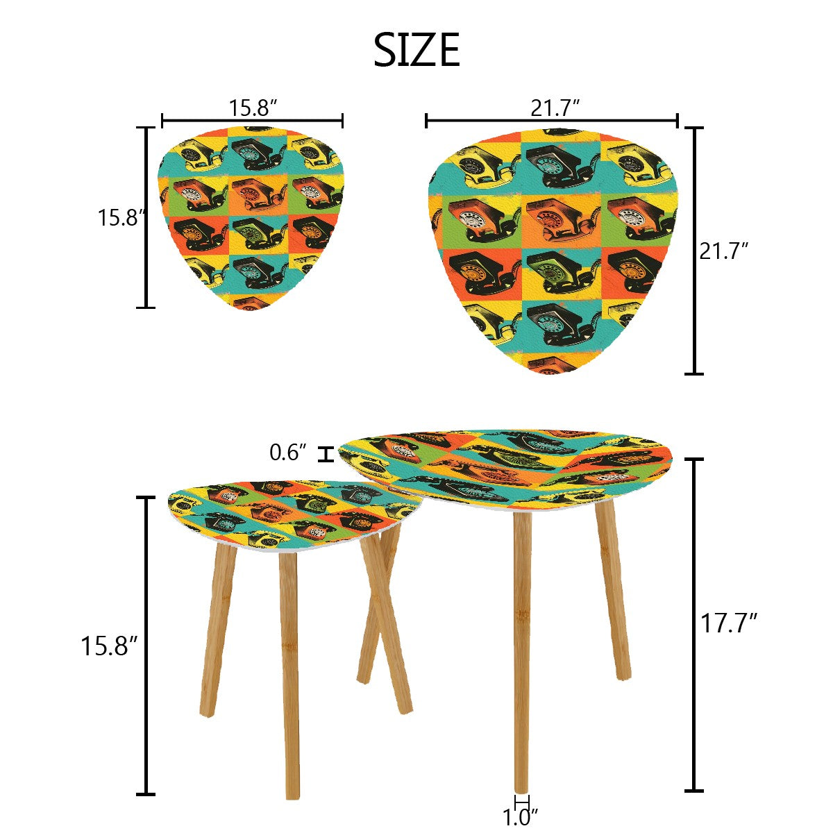 Retro Rotary Phones Mid Century Modern Nesting Tables - Mid Century Modern Gal
