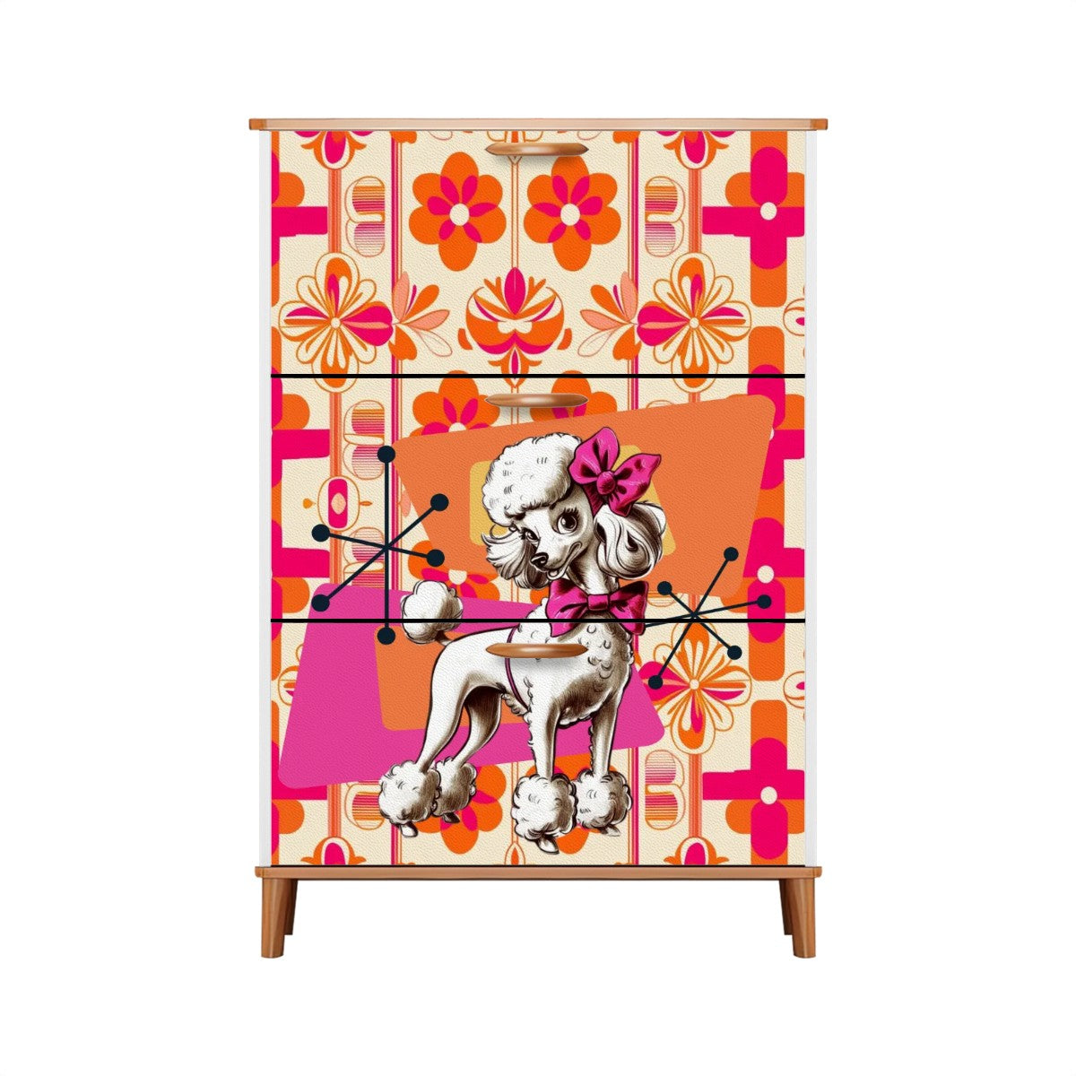 Mid Century Modern Poodle 50s Kitschy Retro Shoe Cabinet