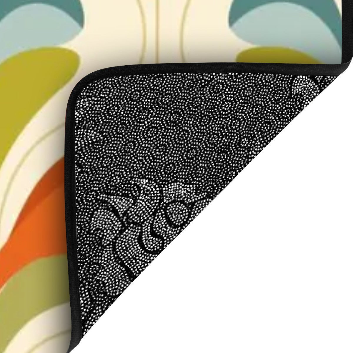 Mid Century Modern Groovy Mod Green, Orange, Blue Retro Non Slip Carpet for Stairs Treads - Mid Century Modern Gal