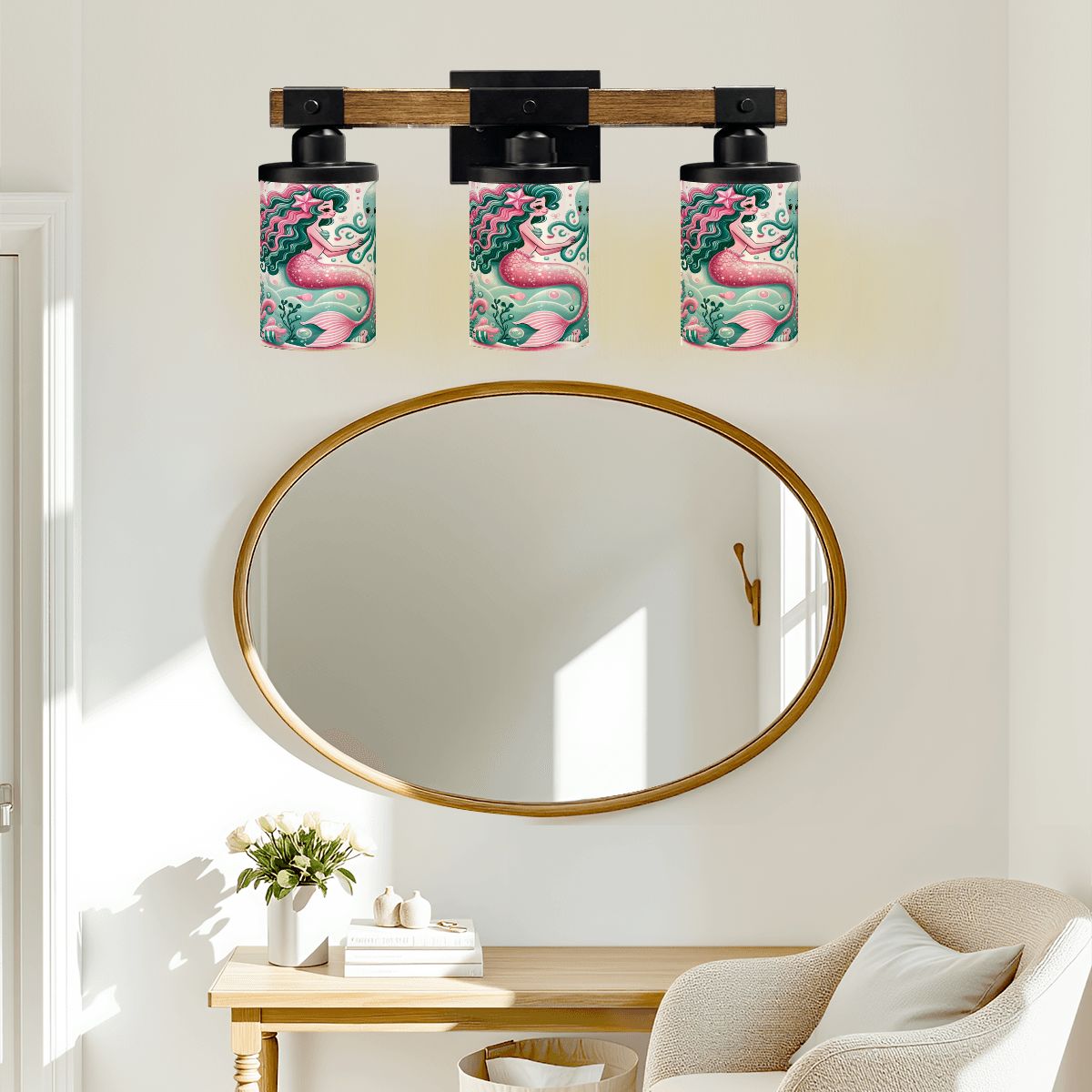 Mid Mod Mermaid Retro Kitschy Mod Vanity Light Fixture - Mid Century Modern Gal