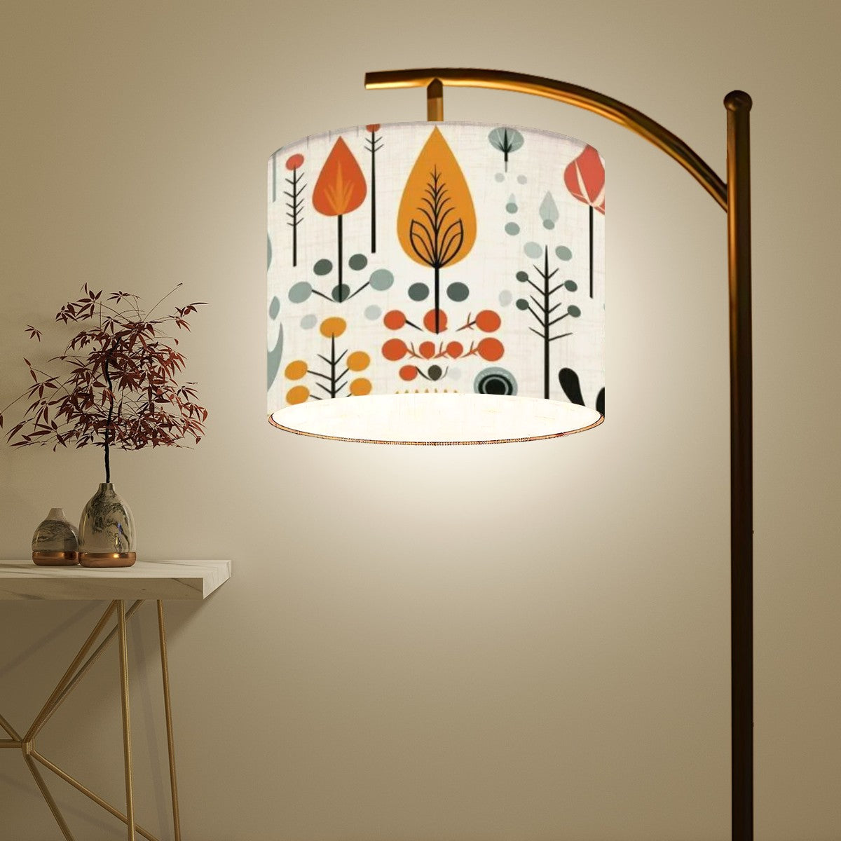 Floral Scandinavian Designed Modern Danish Lamp Shade ONLY - Mid Century Modern Gal