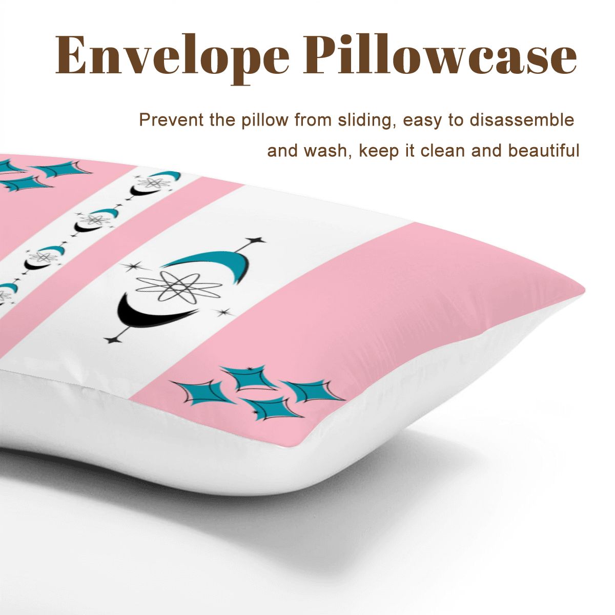 Mid Century Modern Atomic Pink Starburst Retro Mod Queen Comforter Set - Mid Century Modern Gal