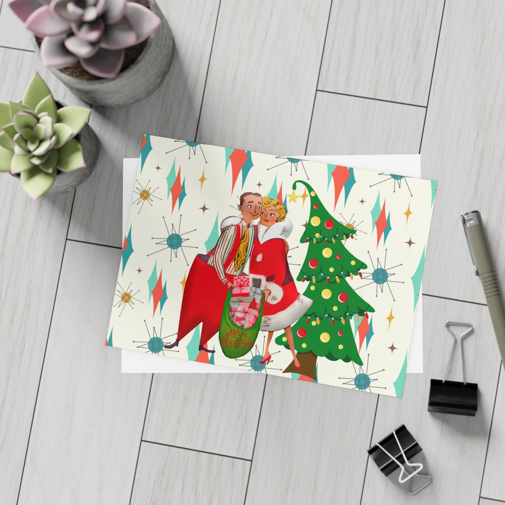 Mid Century Modern 50s Vintage Christmas Kitsch Postcard Bundles (envelopes included) - Mid Century Modern Gal