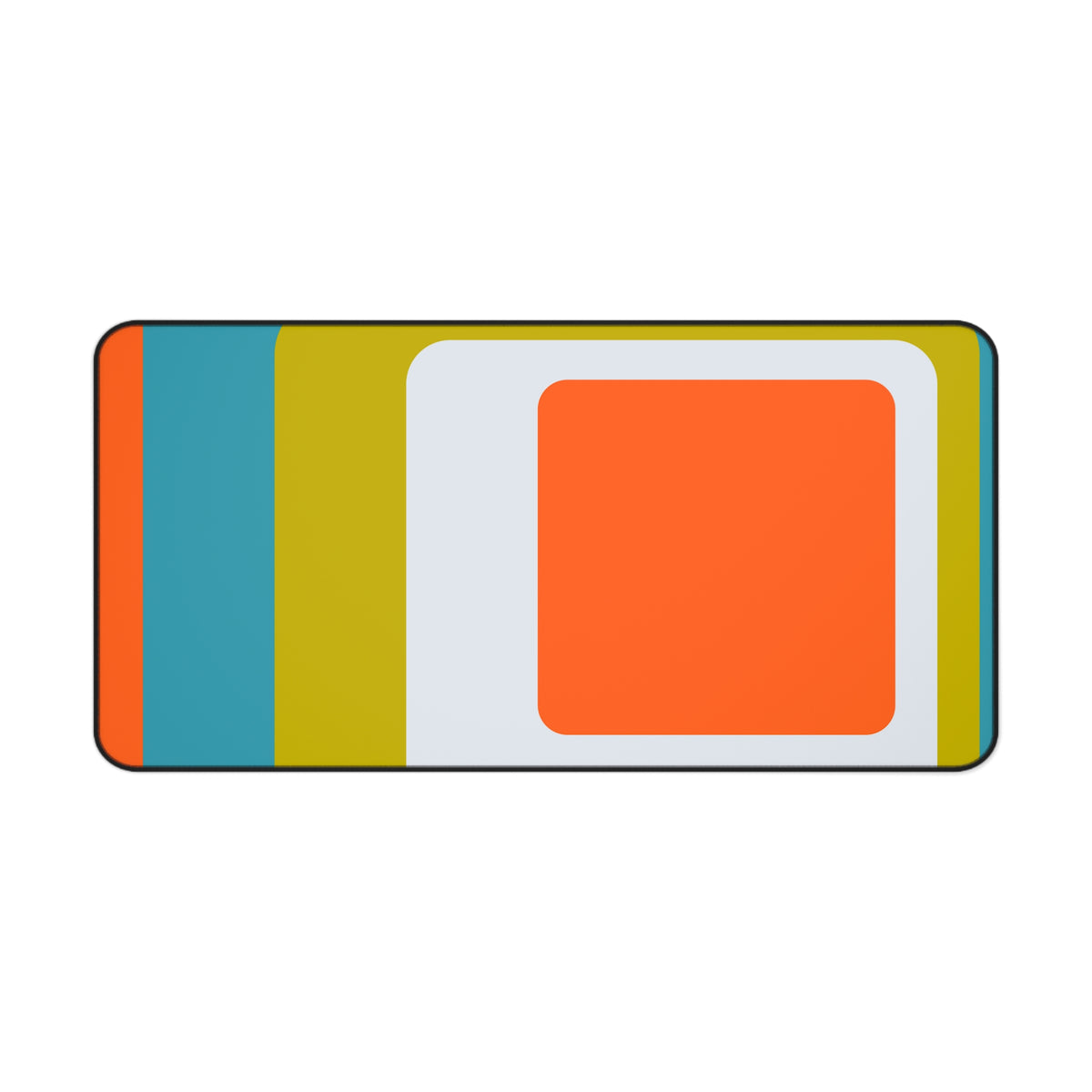 Hipster 70's Modern Retro Green, Orange, White, Teal Blue MCM Home Decor Desk Mat - Mid Century Modern Gal