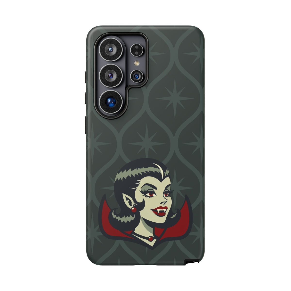Vampire Dracula Girl Halloween Goth Horror Buff MCM Green Tough Phone Case