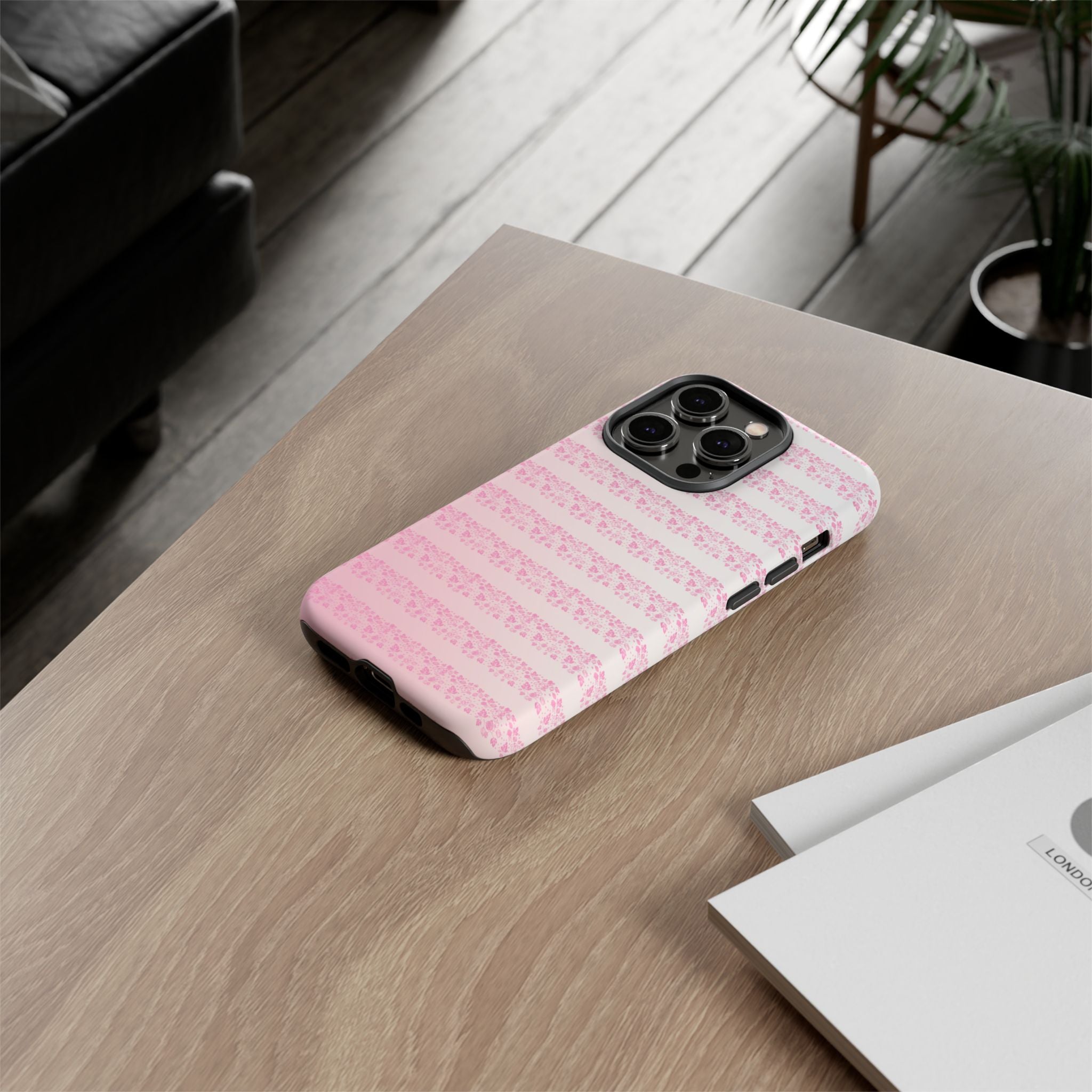 Pink Pyrex Gooseberry Striped Phone Case, Stylish Phone Cover, Tough Protective Case, Cute Cell Phone Case, Trending Gift for Her