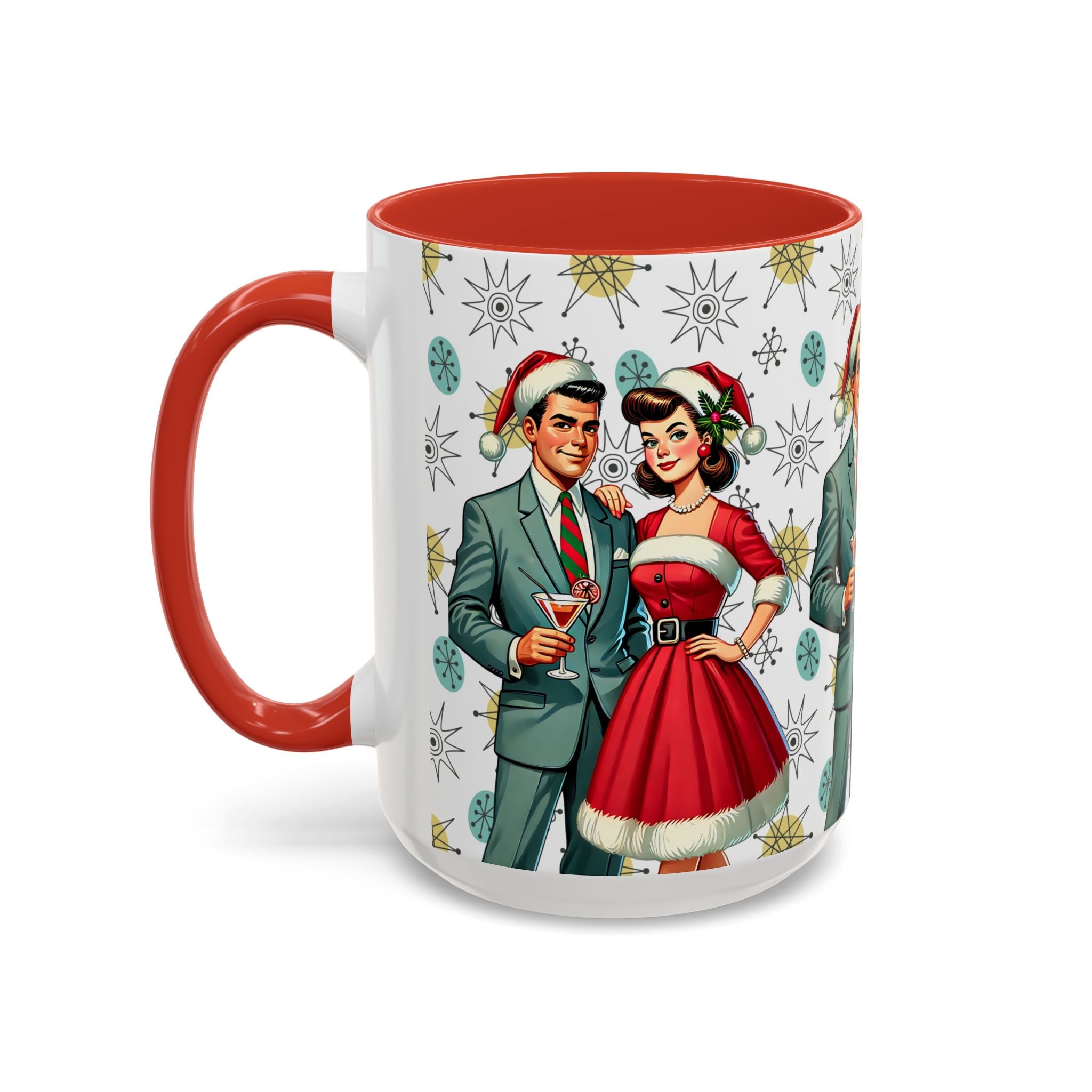 Mid Century Modern Atomic 50s Christmas Franciscan Starburst Pattern Mug - Mid Century Modern Gal