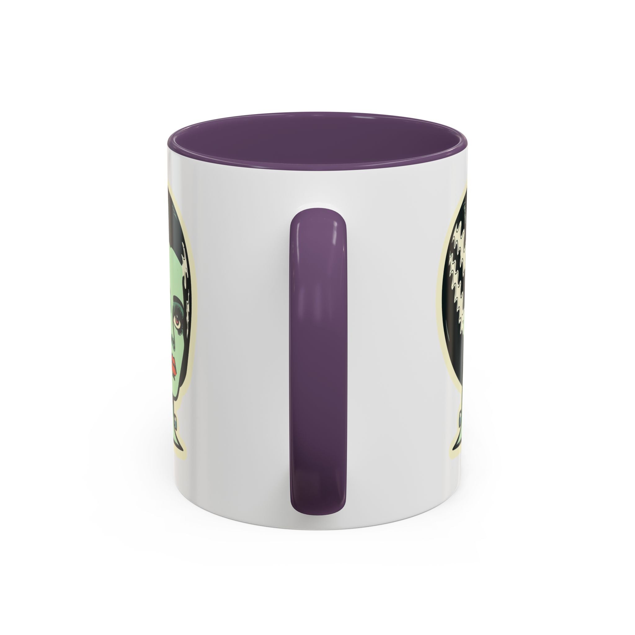 Bride of Frankenstein Retro Mid Mod Horror Buff Accent Coffee Mug - Mid Century Modern Gal