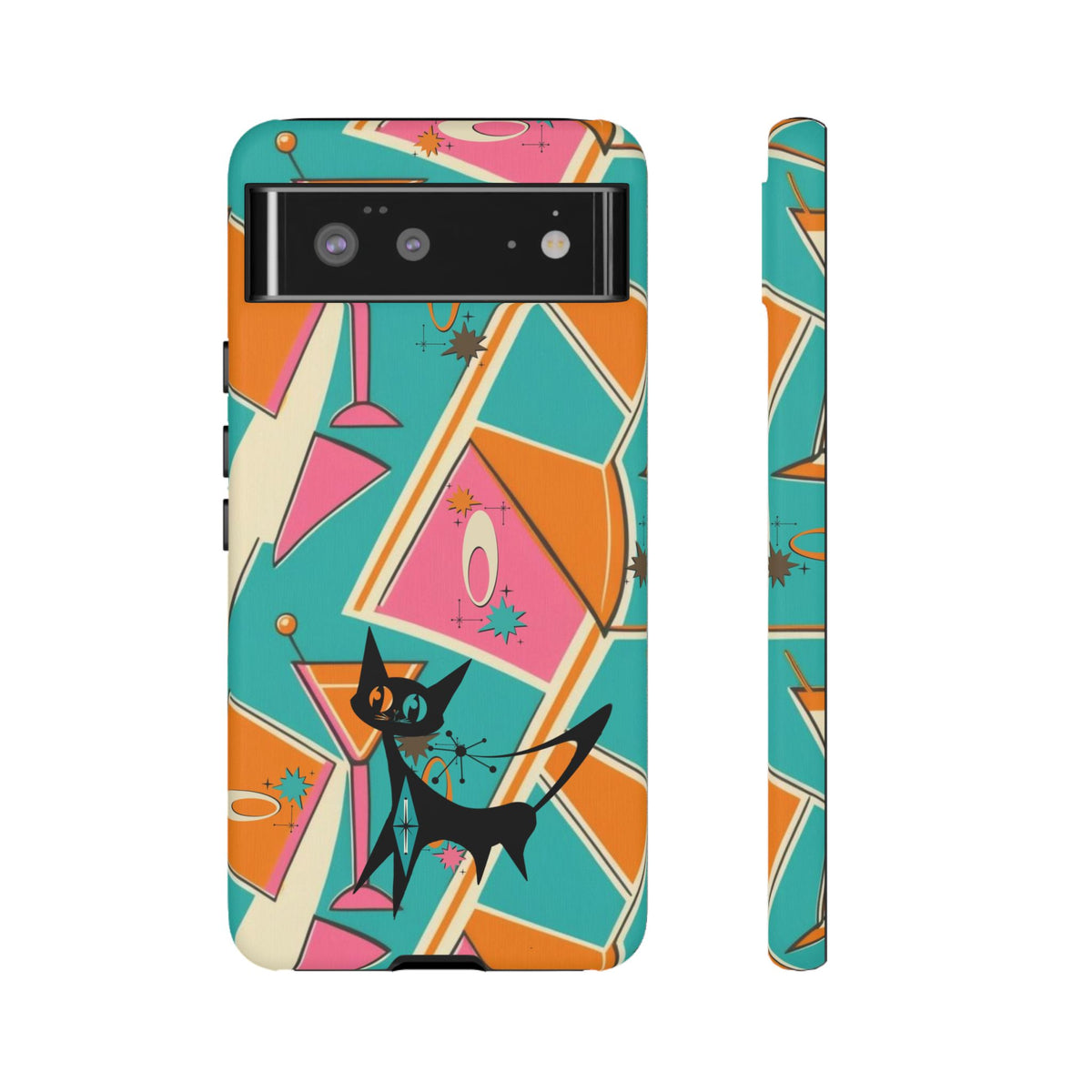 Atomic Cat Mid Mod Retro Cat Phone Case - Tough Cases for Stylish Cat Lovers
