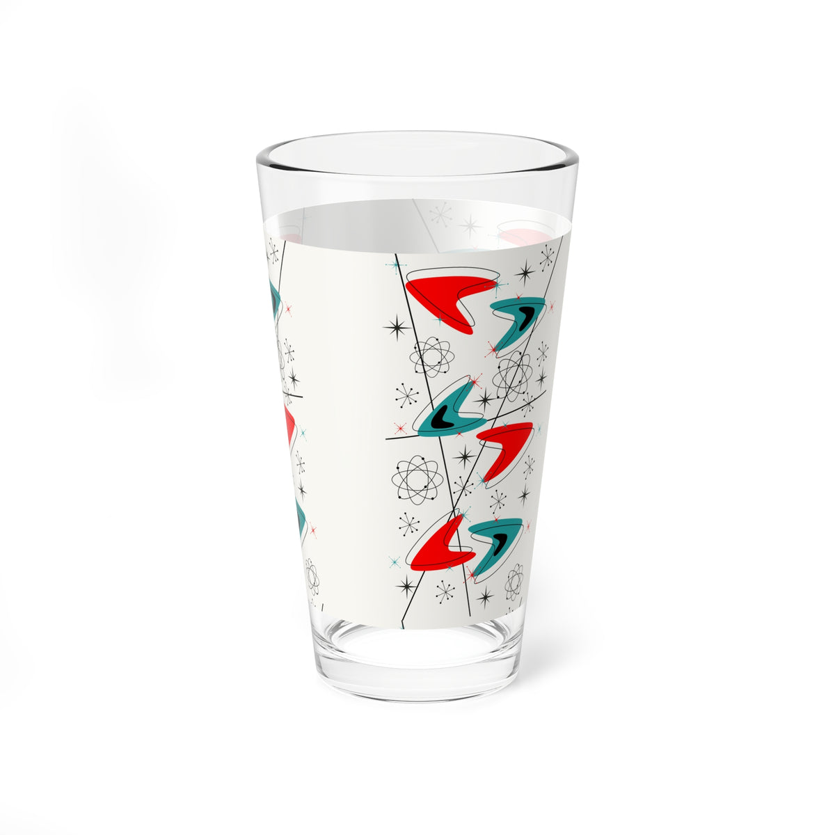 Mid Century Modern Starburst Barware, Atomic Space Age Pint Glass - Mid Century Modern Gal