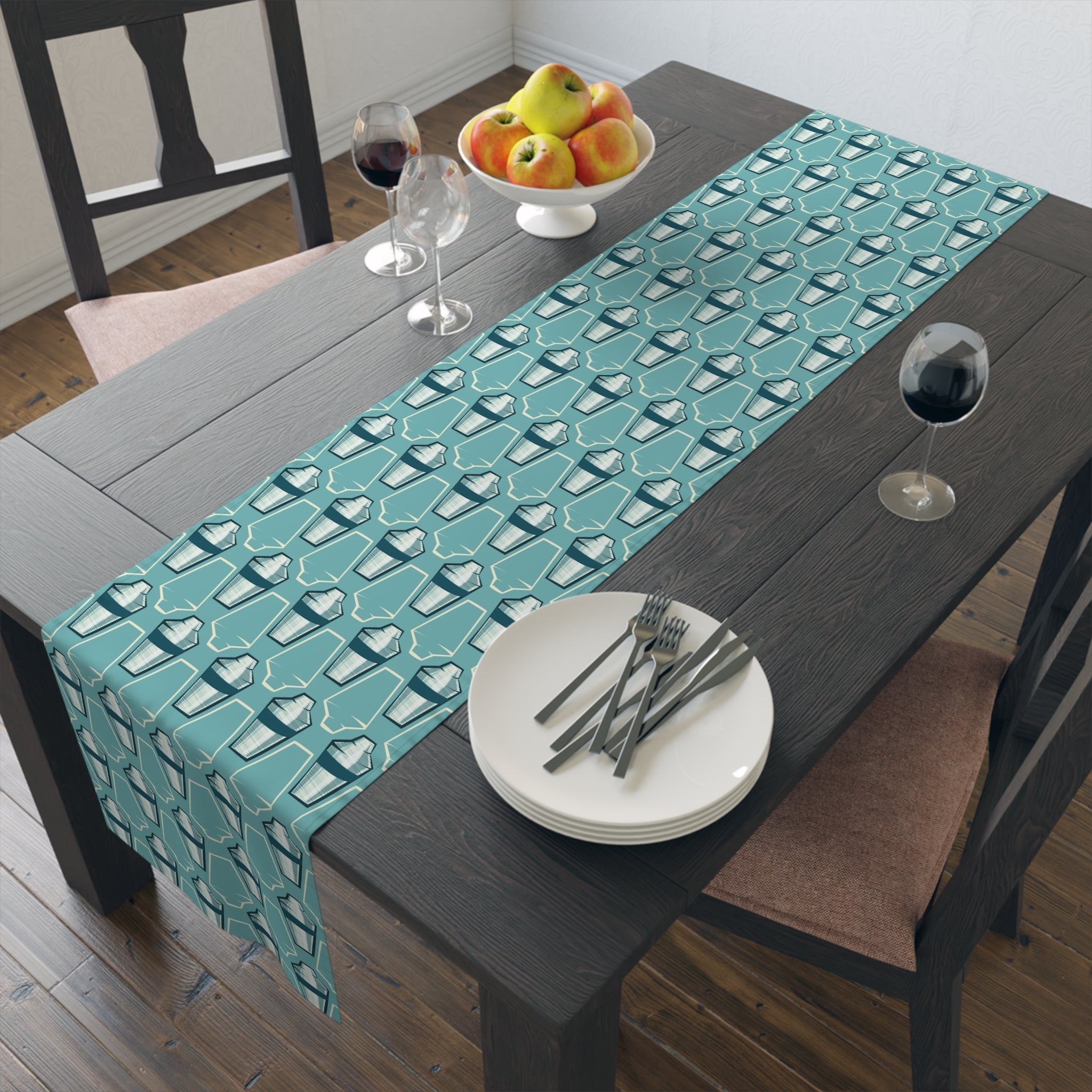 Mid Century Modern Barware Martini Shaker Modern Table Runner - Mid Century Modern Gal