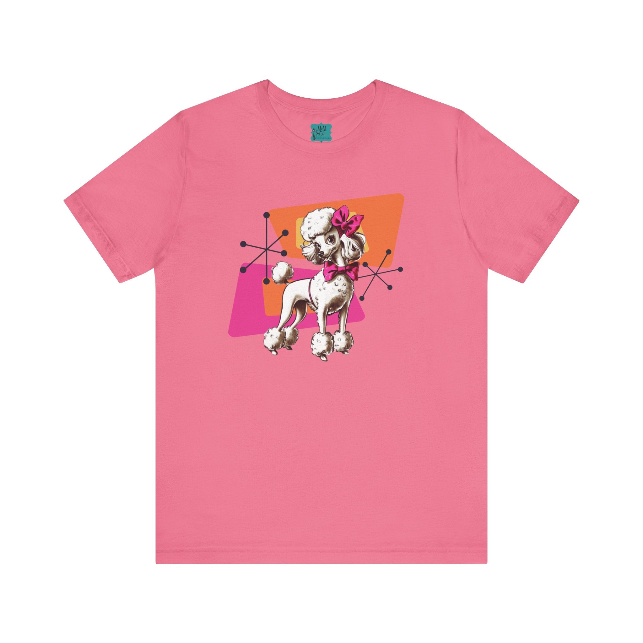 50s Poodle Kitschy Playful Kitschy Mod- Fun Unisex Jersey Short Sleeve T-Shirt - Mid Century Modern Gal