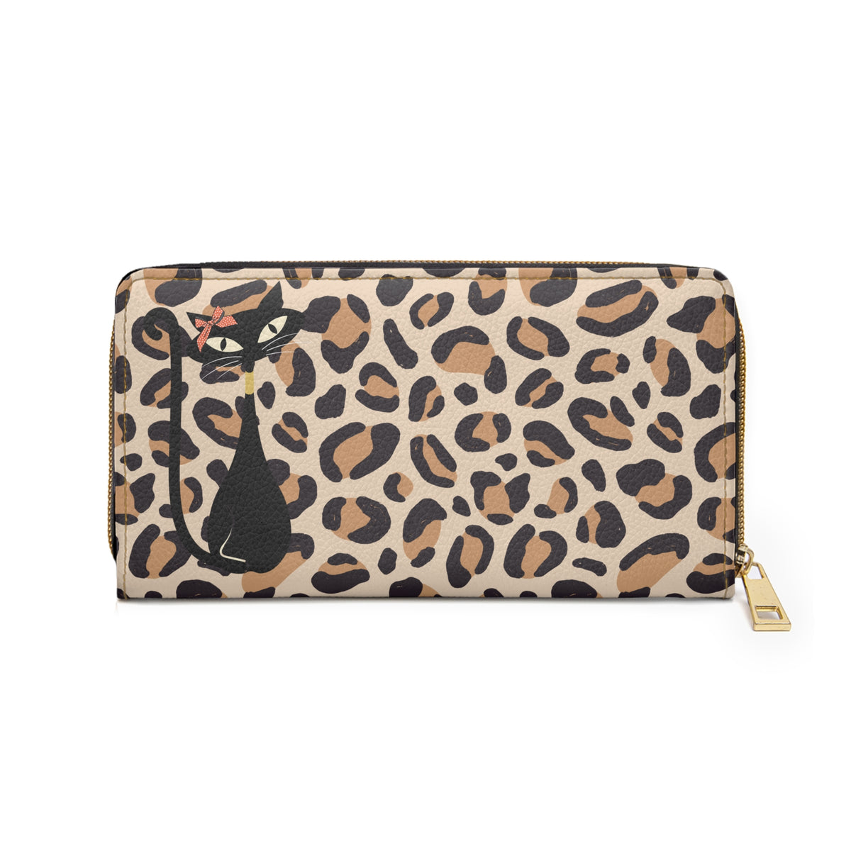 1950s Jungle Print Atomic Cat Mid Mod Zipper Wallet - Mid Century Modern Gal