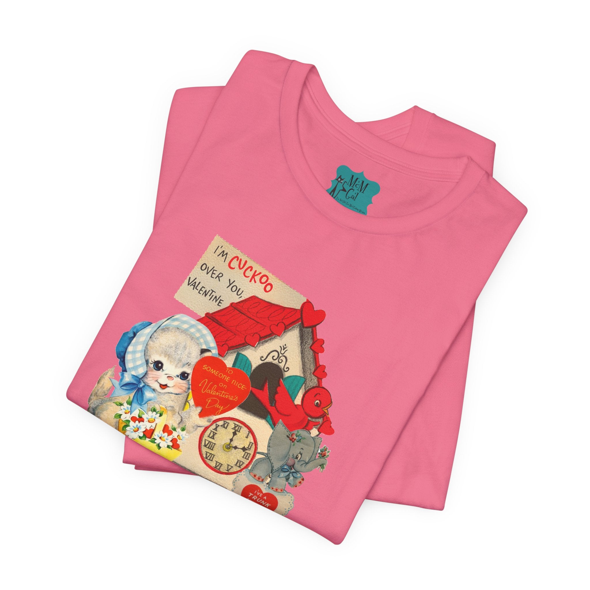Vintage Valentine Cards Tee, Kitschy Whimsical Love Short Sleeve Tee - Mid Century Modern Gal