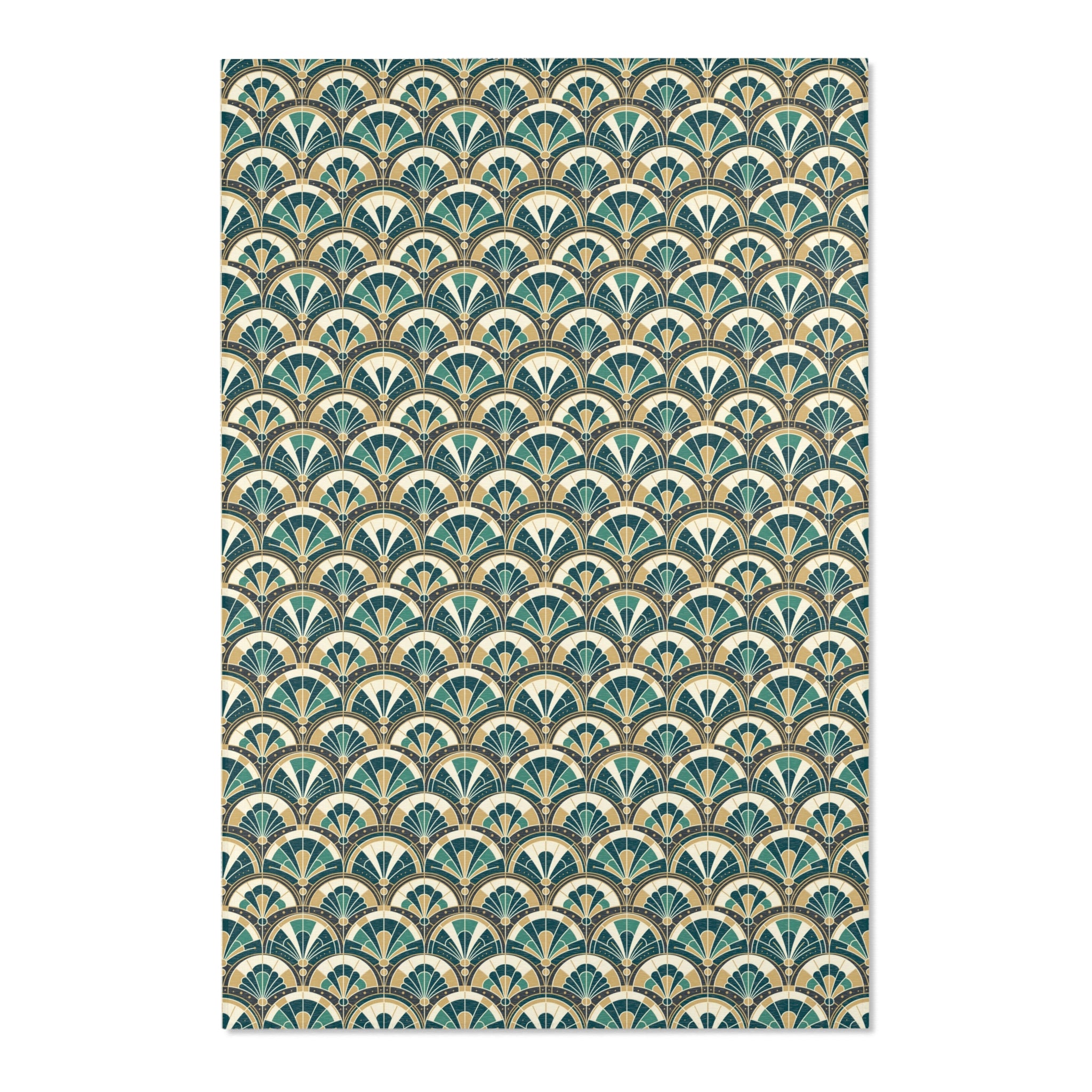 Art Deco Peacock Inspired Area Rug