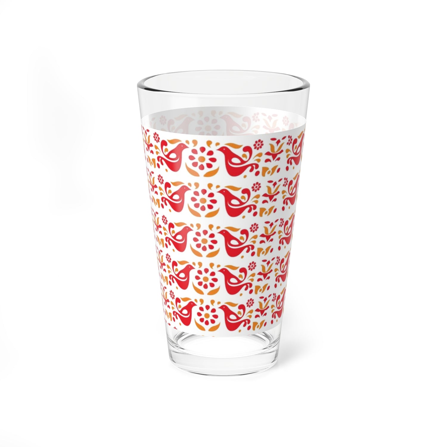 Pyrex Circle Of Friendship, Folk Art Rooster, Red, Yellow Kitschy Pyrex Collector Drinking Glass - Mid Century Modern Gal