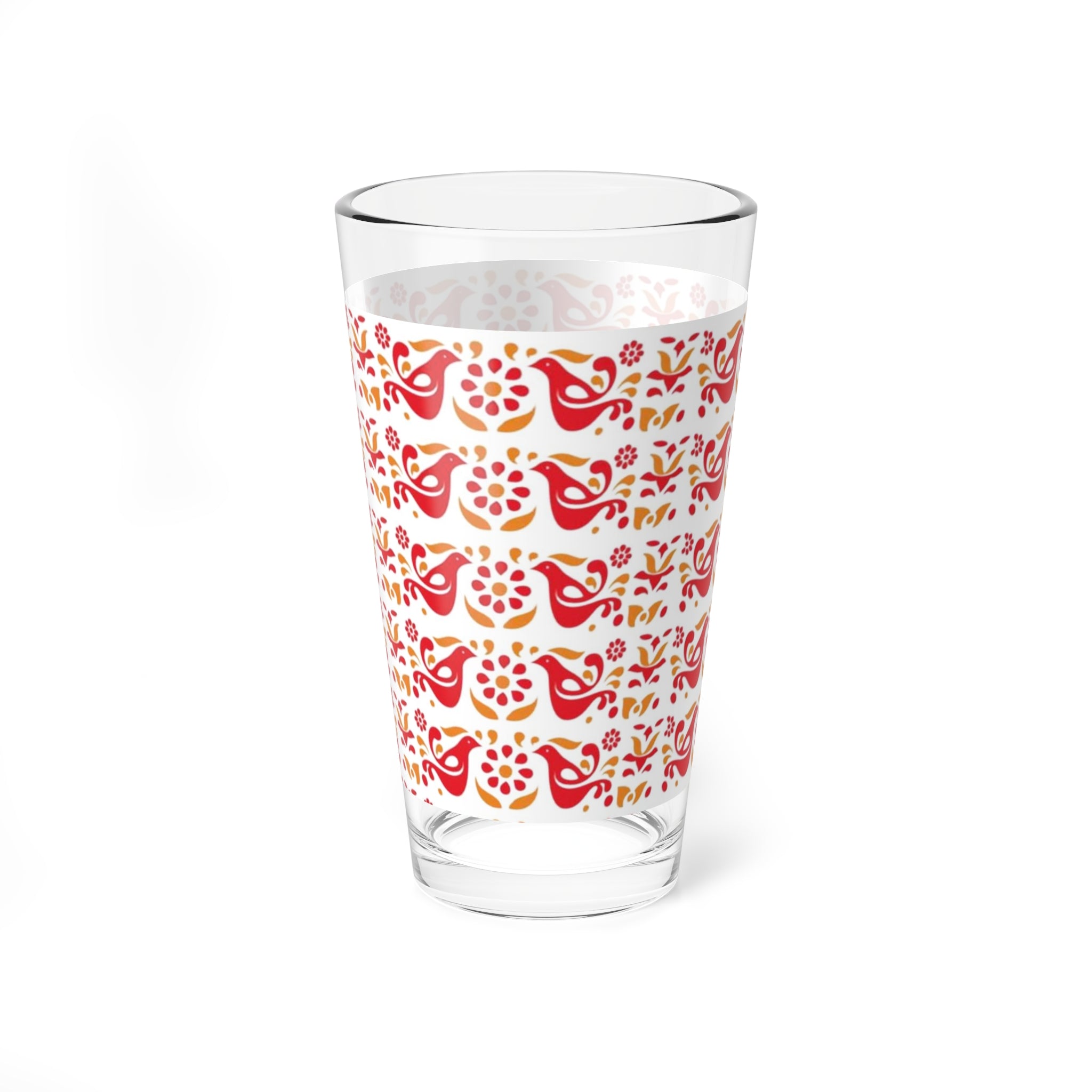 Pyrex Circle Of Friendship, Folk Art Rooster, Red, Yellow Kitschy Pyrex Collector Drinking Glass - Mid Century Modern Gal