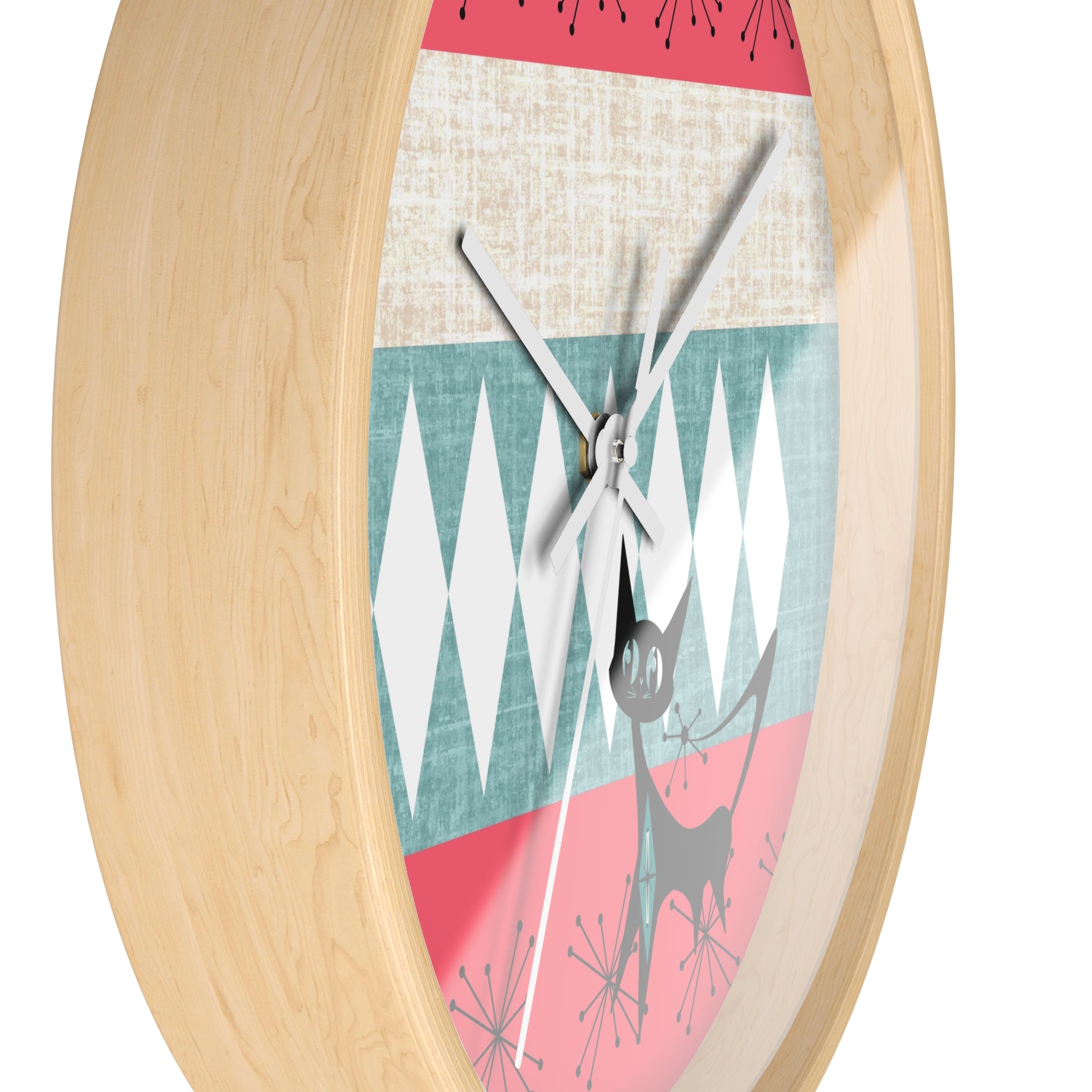 Atomic Cat, Mid Century Modern Retro Cat Wall Clock - Mid-Century Modern Timepiece - Mid Century Modern Gal