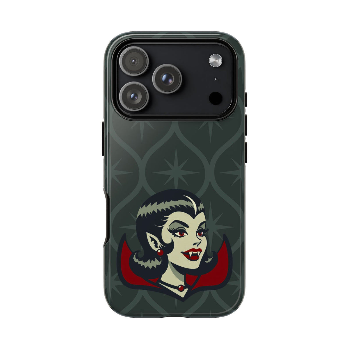 Vampire Dracula Girl Halloween Goth Horror Buff MCM Green Tough Phone Case
