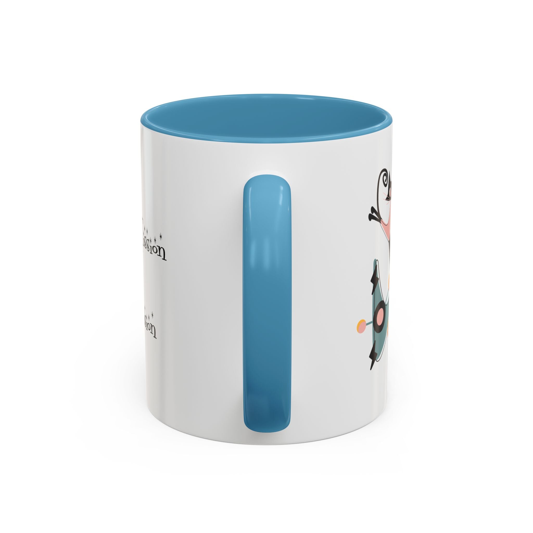 Atomic Cat Coffee Tea Mug, Mid Century Modern Boomerang, Space Age Atomic Drinkware For Cat And Coffee Lovers - Mid Century Modern Gal