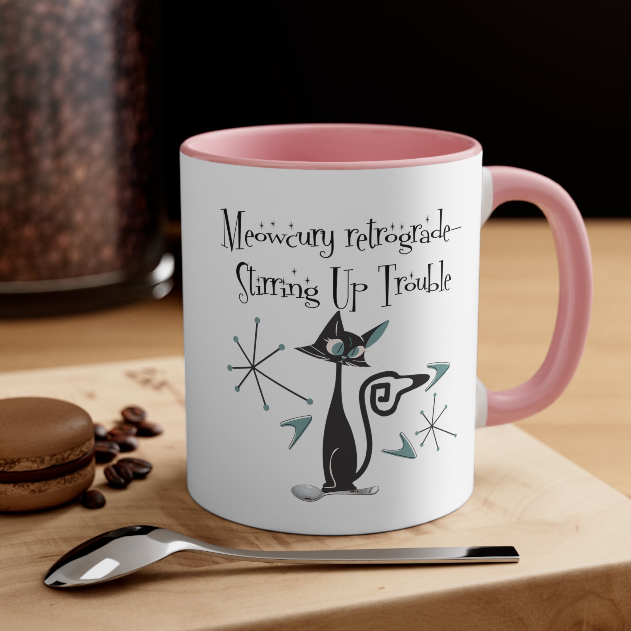 Atomic Kitty Cat, Mid Century Modern Drinkware, Funny, Kitschy Style, Cat Lover, Coffee Lover Mug Gifts - Mid Century Modern Gal