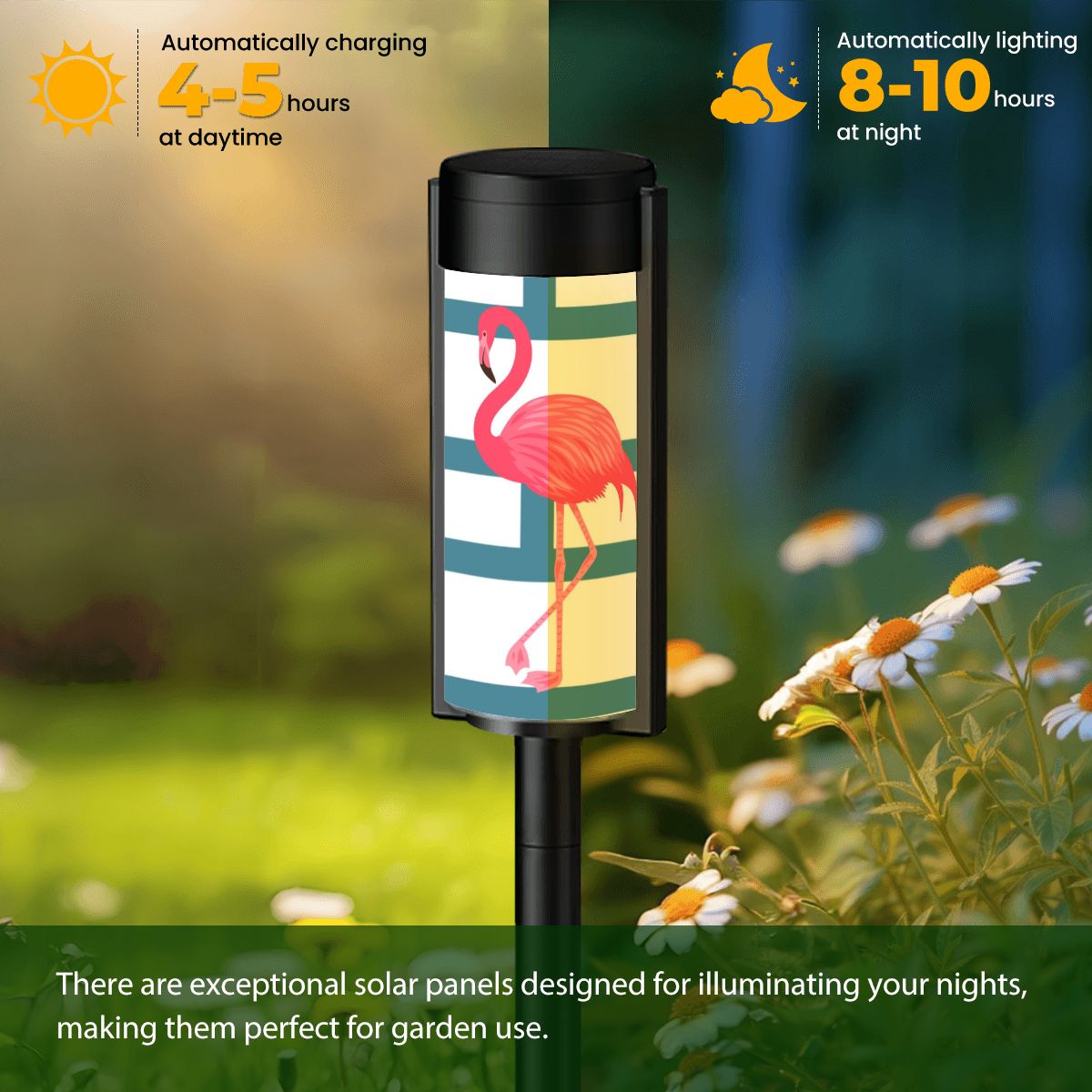 Flamingo Mid Mod Garden Solar Lights, MCM Breezeblock 50s Kitsch - Mid Century Modern Gal