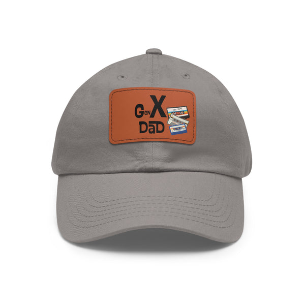 Gen X Dad Hat, Father's Day Gift, Dad Birthday, 70s, 80's Retro Cassettes Mod Hat With Leather Patch