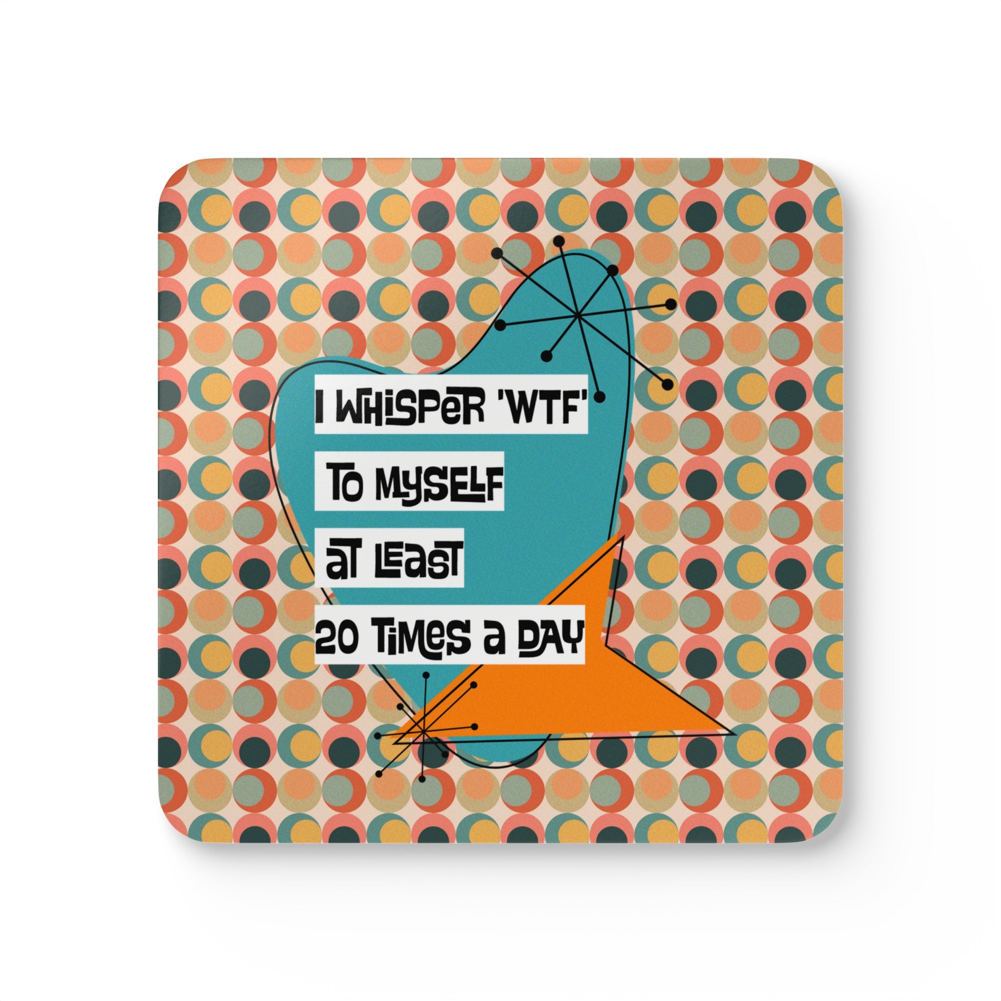 Mid Century Modern Funny Kitchen Tabletop Bar Corkwood Coaster Set - Mid Century Modern Gal