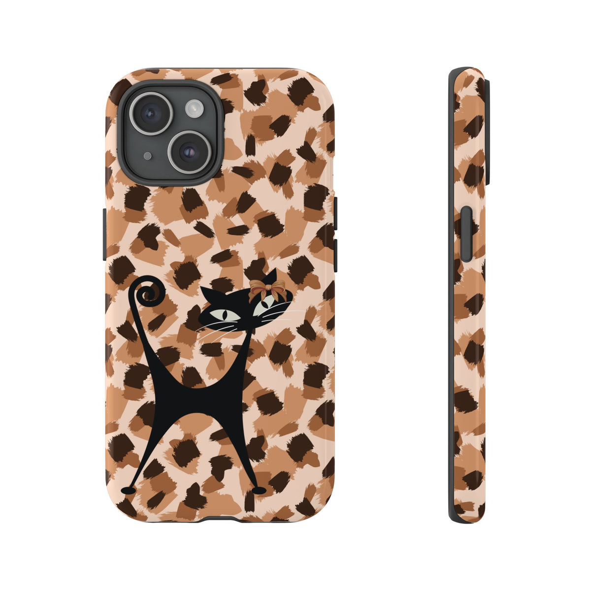 Mid Century Modern Atomic Cat, Animal Print Kitschy Trendy Smart Phone Tough Cases