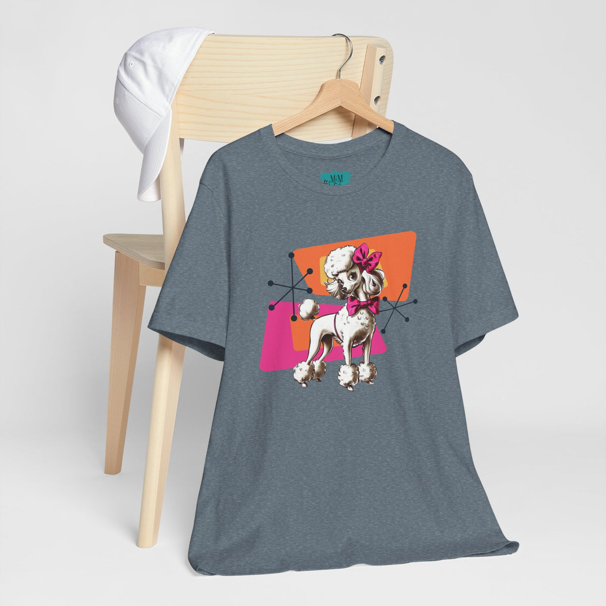 50s Poodle Kitschy Playful Kitschy Mod- Fun Unisex Jersey Short Sleeve T-Shirt - Mid Century Modern Gal