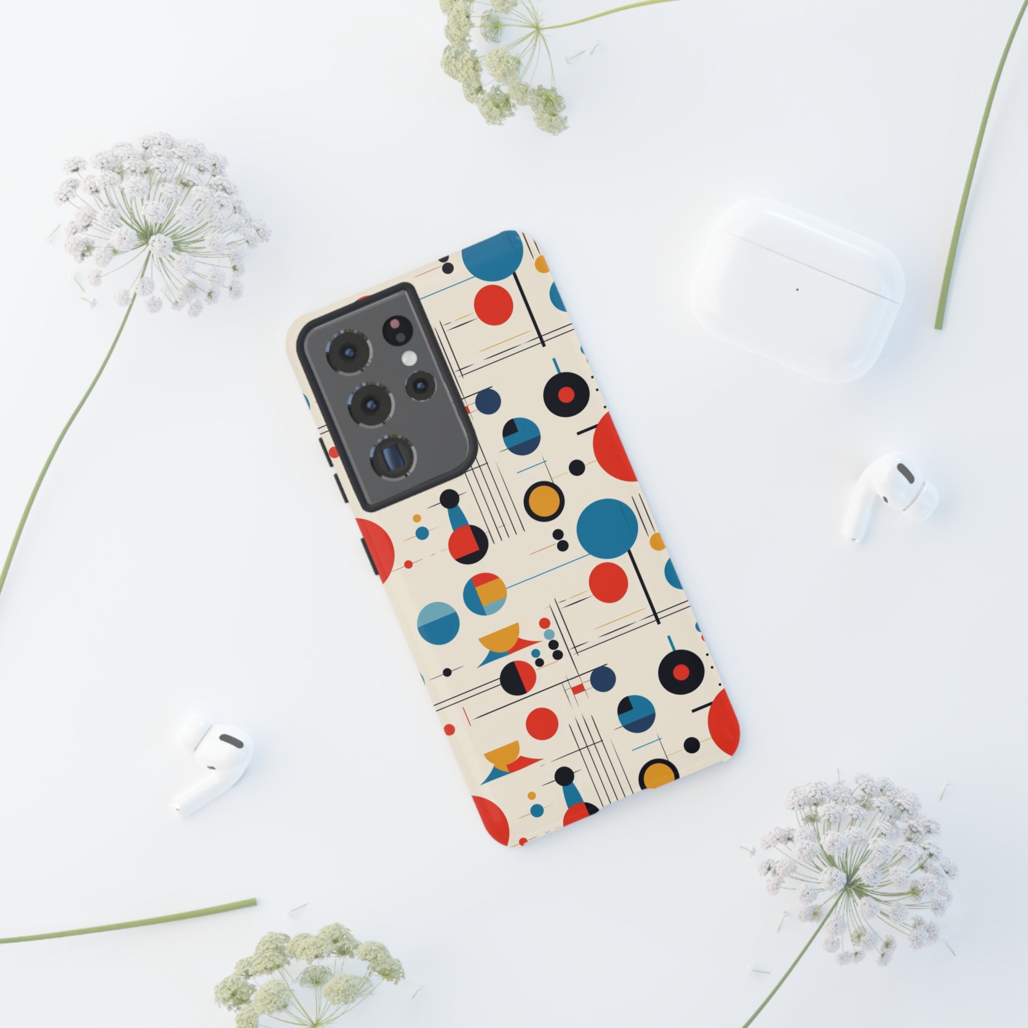 Mid Mod Bauhaus Designed iPhone, Samsung, Retro Phone Tough Cases - Mid Century Modern Gal