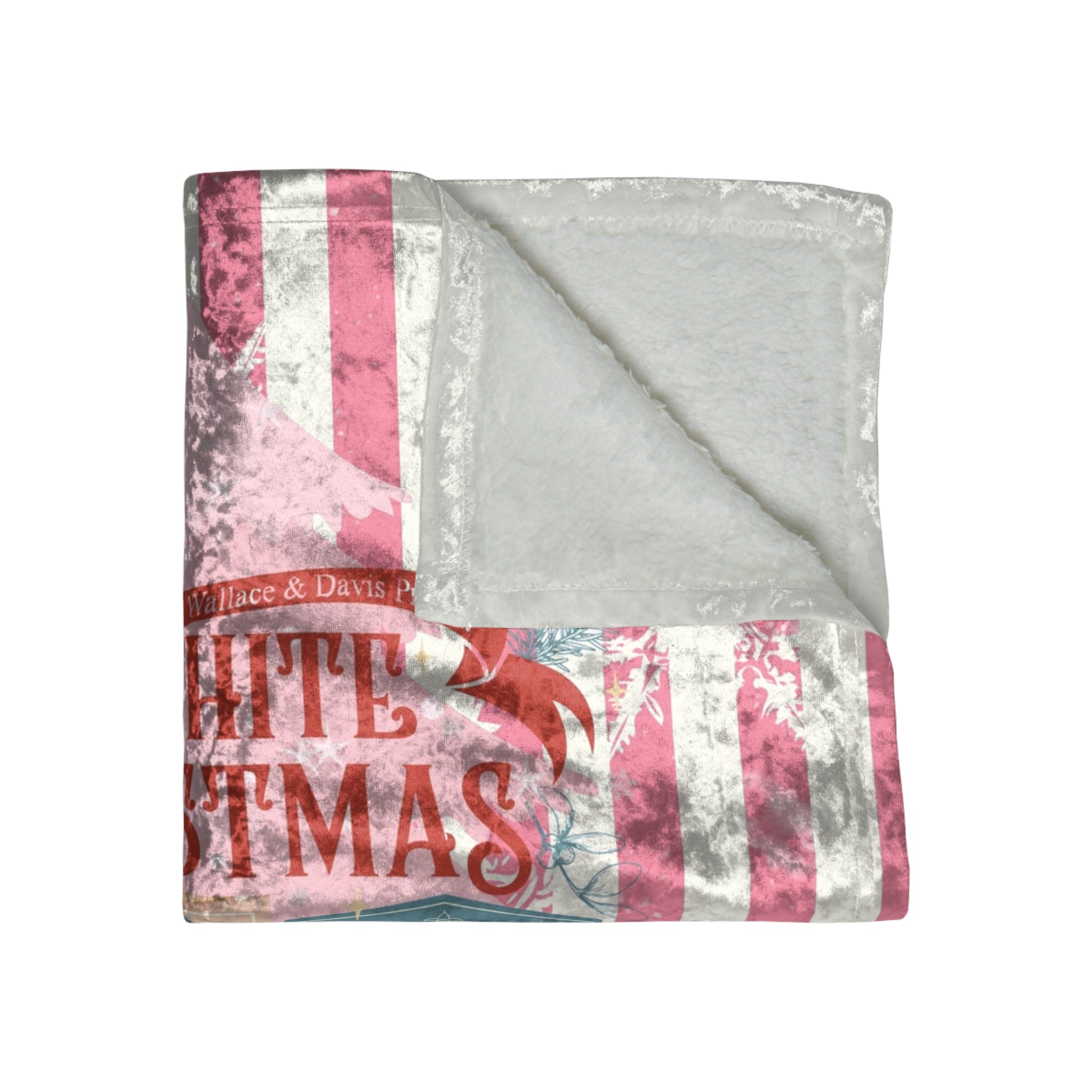 Sister Sister Haynes Sister Wallace And Davis Vintage Inspired Crushed Velvet Blanket - White Christmas Design - Mid Century Modern Gal