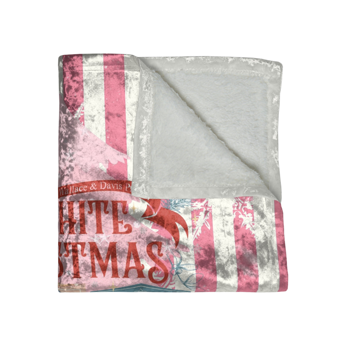 Sister Sister Haynes Sister Wallace And Davis Vintage Inspired Crushed Velvet Blanket - White Christmas Design - Mid Century Modern Gal