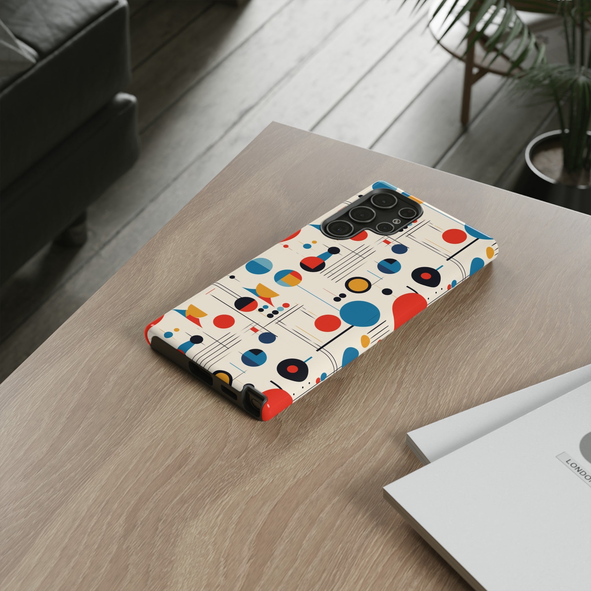 Mid Mod Bauhaus Designed iPhone, Samsung, Retro Phone Tough Cases - Mid Century Modern Gal