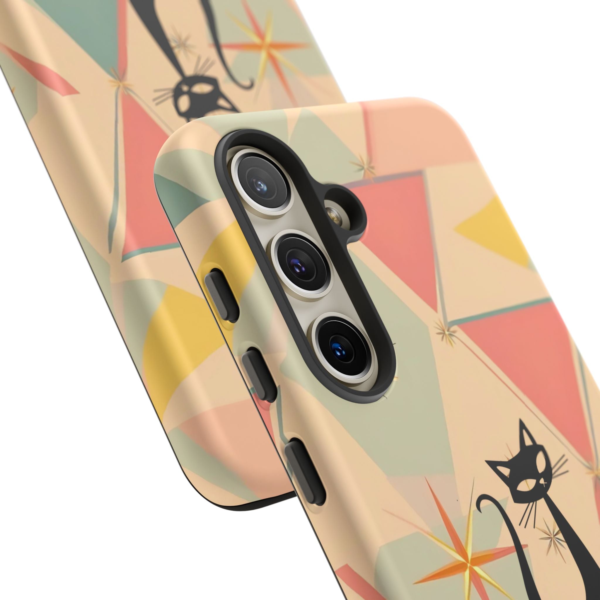 Atomic Cat Mid Mod Retro Cat Phone Case | Tough Cases with Vintage Vibe | Ideal for Cat Lovers