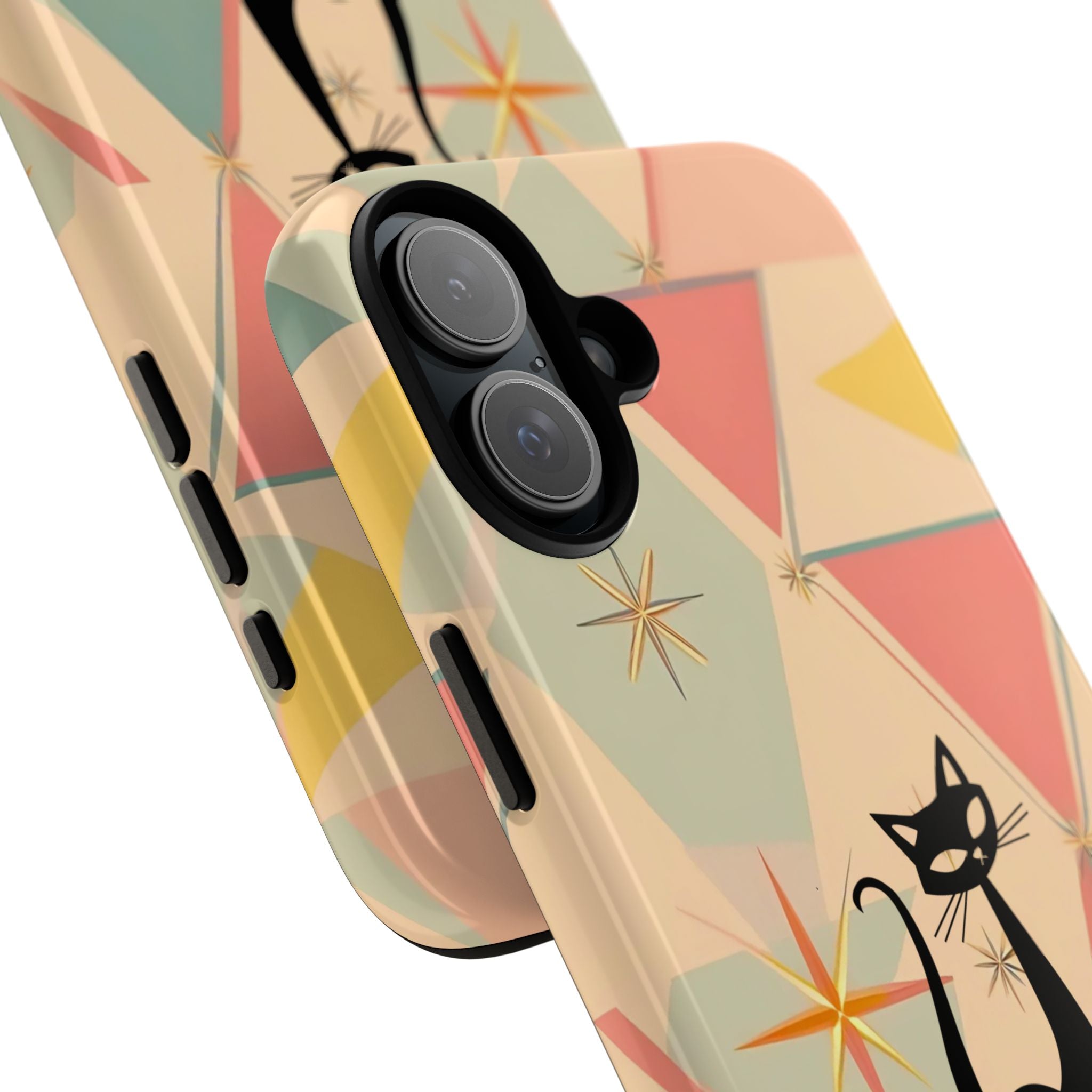 Atomic Cat Mid Mod Retro Cat Phone Case | Tough Cases with Vintage Vibe | Ideal for Cat Lovers